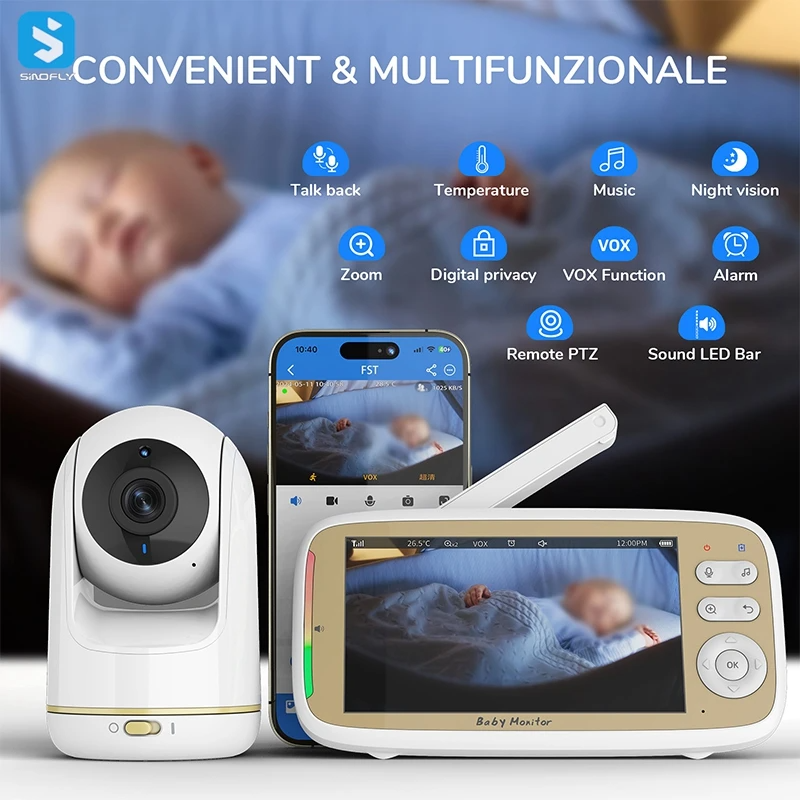 5.0 Inch Wifi Baby Monitor Camera With APP - Image 5