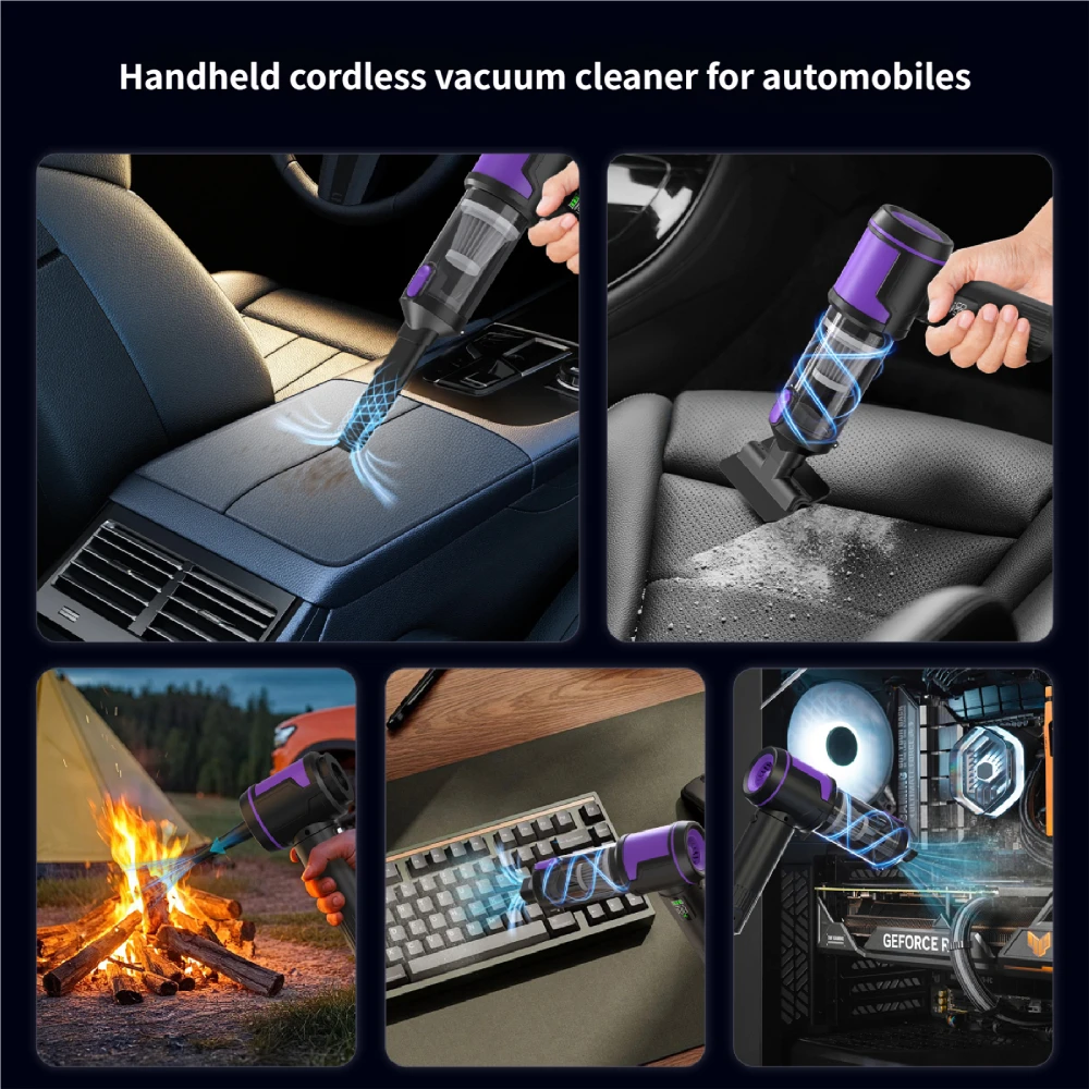 Portable Handheld Blowing and Suction Integrated Car Vacuum Cleaner Aspirator 18000pa Mini Wireless Vacuum Cleaner for Car - Image 5