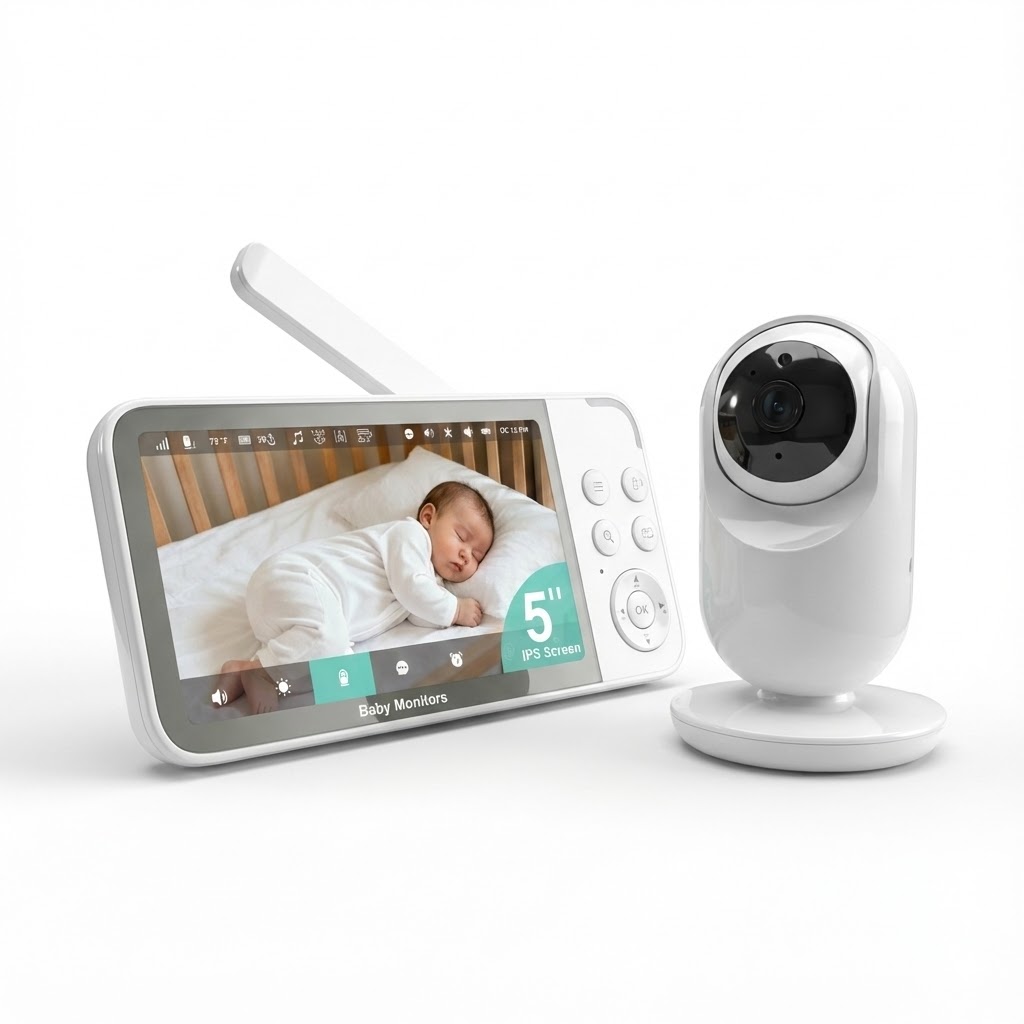 5 Inch 1080P HD Screen Babyfoon Smart Baby Monitor Body Tracking Motion Detection Privacy Mode Wifi Baby Monitor with Tuya APP - Image 3