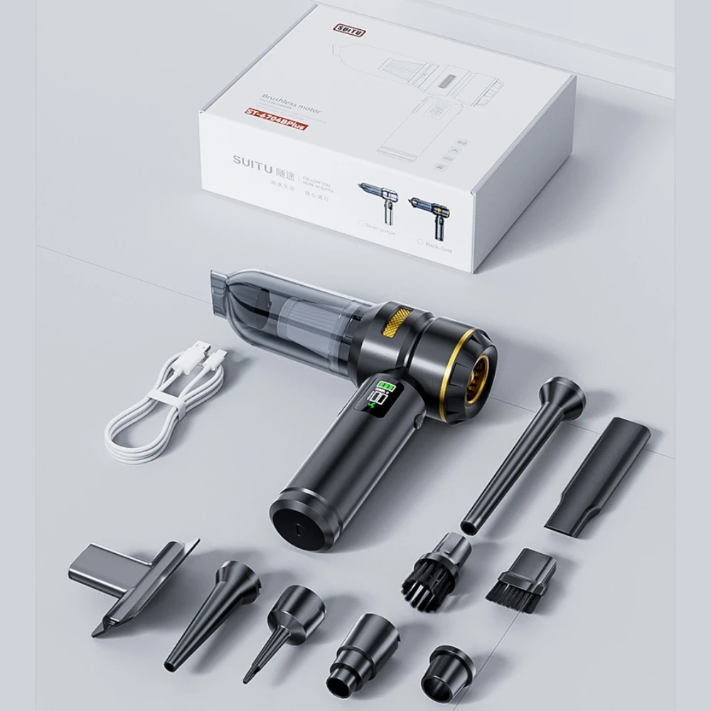 High Power 17000Pa Cordless Handheld Vacuum Cleaner Air Duster Portable Rechargeable Car Vacuum Cleaner with LED Display - Image 10