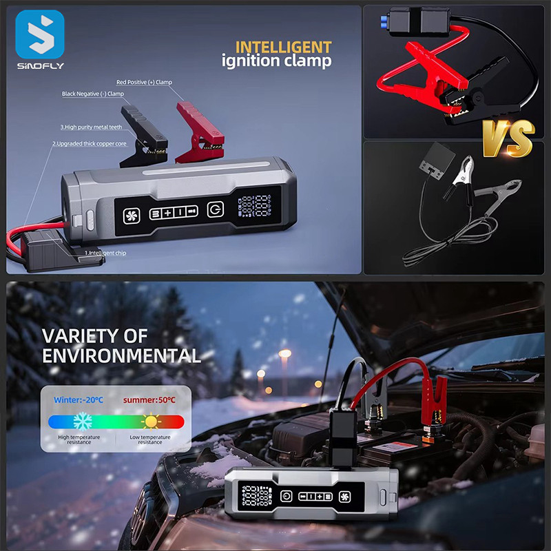 5 in 1 Multifunctional Car Vacuum Cleaner Tire Inflator Jump Starter Portable Emergency Tool with LED Work Light - Image 3