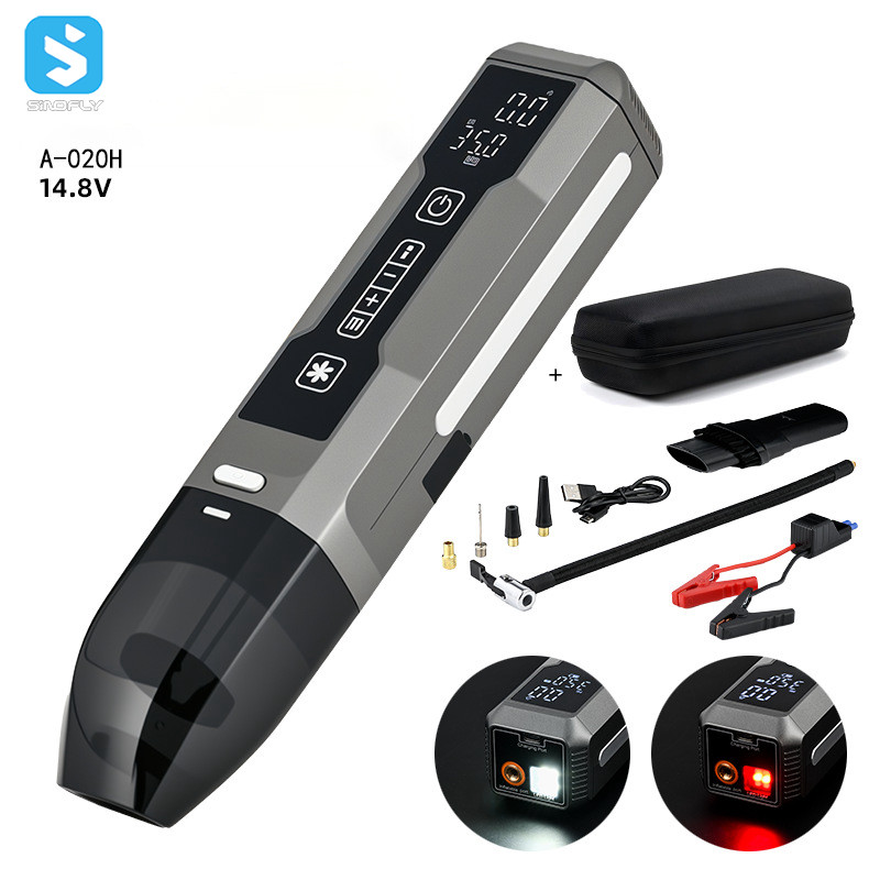 5 in 1 Multifunctional Car Vacuum Cleaner Tire Inflator Jump Starter Portable Emergency Tool with LED Work Light - Image 10