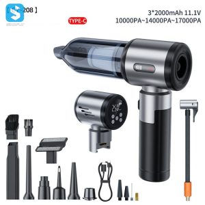 3 in 1 Multifunction 17000PA Car Vacuum Cleaner With Tyre Inflator and Air Blower