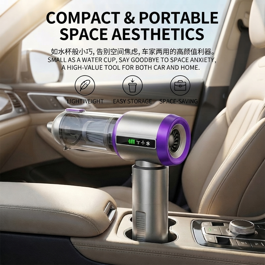 17000Pa Brushless Motor Mini Portable Handheld Vacuum Cleaner for Car - Image 2