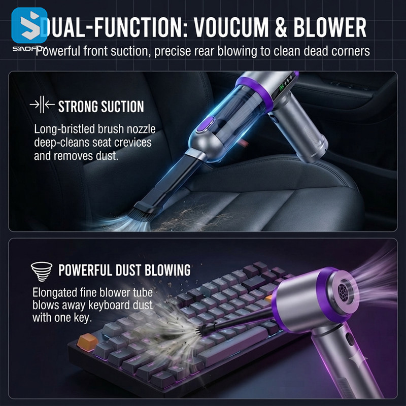17000Pa Brushless Motor Mini Portable Handheld Vacuum Cleaner for Car - Image 4
