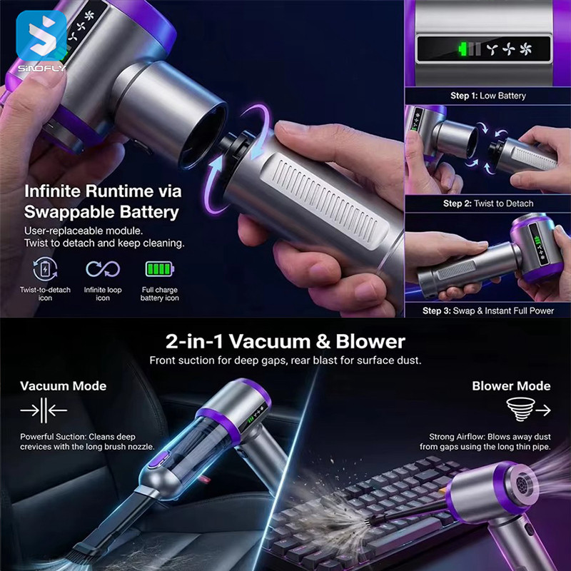 17000Pa Brushless Motor Mini Portable Handheld Vacuum Cleaner for Car - Image 7