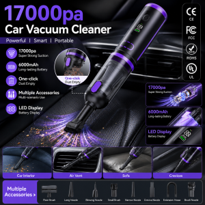 120W High Power Portable Handheld Multifunctional 17000pa Car Vacuum Cleaner